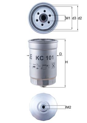 MAHLE Filtro carburante KC 101 KC 101 Filtro carburante HYUNDAI ix35 MAHLE costo
