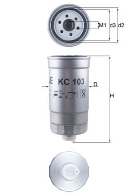 MAHLE Filtro de combustível KC 103 MAHLE KC 103 Filtro de combustível Fiat Marea Weekend baratos