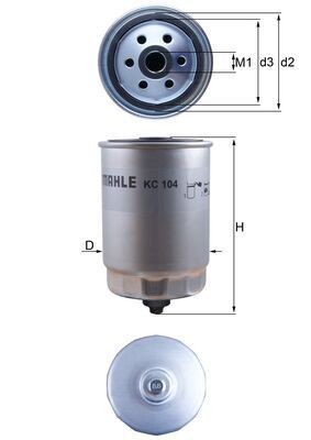 Bränslefilter MAHLE KC 104 MAHLE KC 104: Dieselfilter Volvo V70 2003