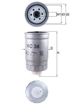 MAHLE Fuel filter KC 38 Citroen C8 MAHLE fuel filter KC38