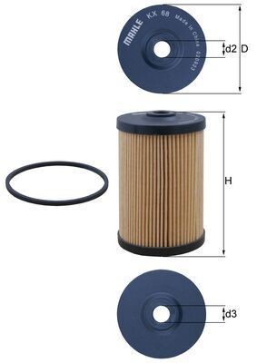 MAHLE Drivstoffilter KX 68D MAHLE KX 68D Drivstoffilter MERCEDES-BENZ T2/LN1 Minibuss til en fordelagtig pris