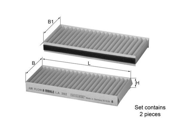 Interieurfilter MAHLE LA 392/S MAHLE LA 392/S: Interieur-filter SsangYoung RODIUS 2016