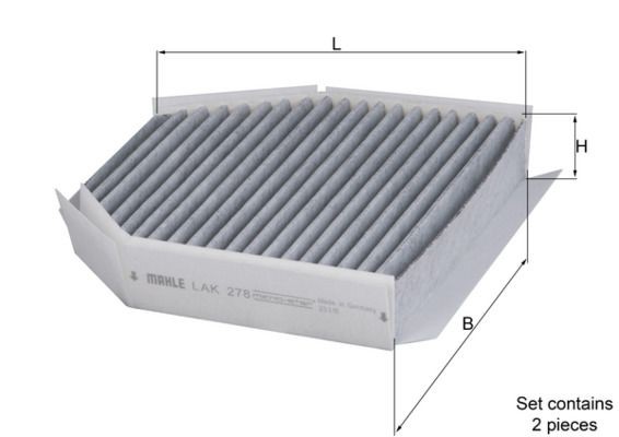 MAHLE Kupefilter LAK 278/S pris Kupefilter Mercedes-Benz 905 LAK 278/S MAHLE