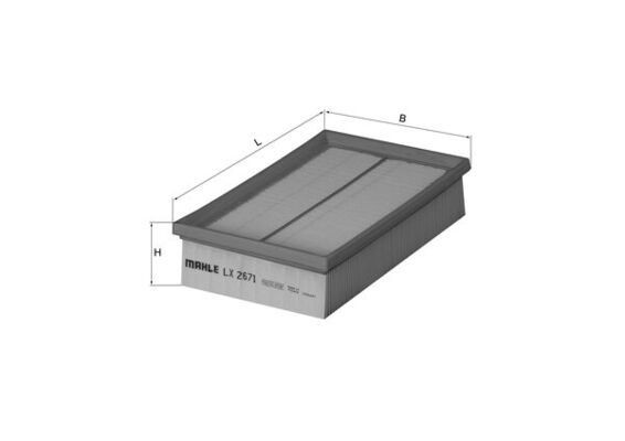 MAHLE Luchtfilter LX 2671 Luchtfilters MAHLE F-PACE LX 2671 goedkoop