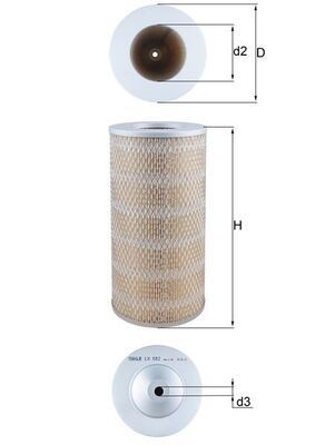 Luftfilter MAHLE LX 882 MAHLE LX 882 Luftfilter TOYOTA HIACE 2004