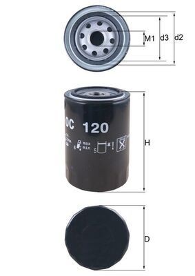MAHLE Oliefilter OC 120 MAHLE OC 120 Oliefilter Cressida X30 aan een voordelige prijs