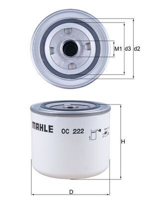 MAHLE Olejový filter OC 222 MAHLE OC 222 Olejový filter 440 K (445) originálne cena