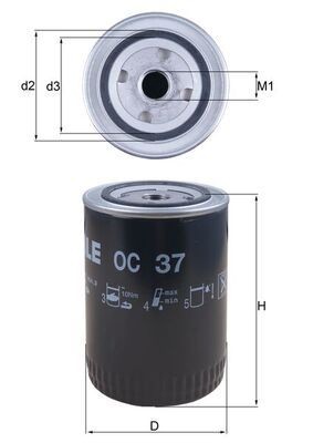 MAHLE Filtre à huile OC 37 MAHLE OC37 Filtre d'huile Hunter (31519) prix