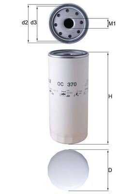 MAHLE Oljefilter OC 370 MAHLE OC370 Oljefilter Toyota Wigo / Agya originale