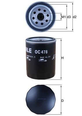 Oljefilter MAHLE OC 478 MAHLE OC 478 Oljefilter LEXUS LS 1999