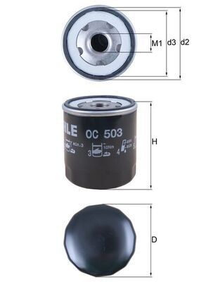 MAHLE Oil filter OC 503 MAHLE OC 503 LDV Engine oil filter replacement cost