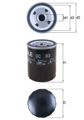 MAHLE Õlifilter OC 93 MAHLE OC 93 Õlifilter CHEVROLET Citation I Hatchback odava hinnaga