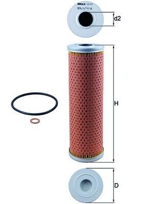 MAHLE Oljefilter OX 147D Motoroljefilter Mercedes-Benz C140 OX 147D MAHLE