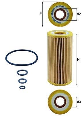 MAHLE Oliefilter OX 383D MAHLE OX383D Mercedes A217 Oliefilter pris