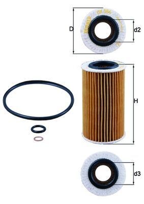 MAHLE Filtro olio OX 384D OX 384D Filtro olio HYUNDAI i30 MAHLE costo