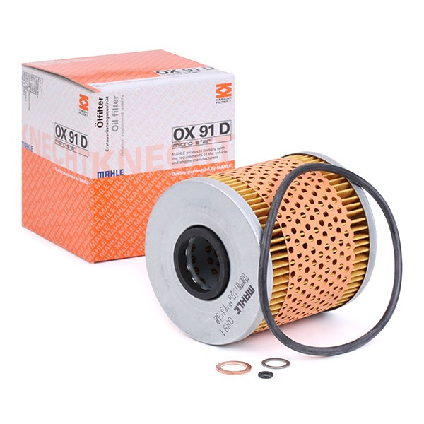 MAHLE Oliefilter OX 91D prijs Oliefilter van de motor BMW E34 OX 91D MAHLE