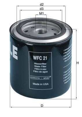 MAHLE Filter chladiva WFC 21 MAHLE WFC 21 Filter chladiva