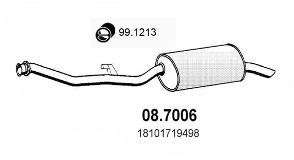 ASSO Silencieux arrière 08.7006 BMW Série 5 Pot silencieux ASSO 08.7006