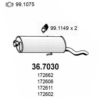 ASSO Silencieux arrière 36.7030 ASSO 36.7030 Silencieux arrière