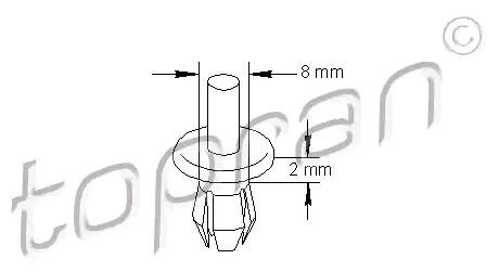 TOPRAN Rivet à expansion 102 540 Support de pare-chocs TOPRAN DEFENDER 102 540 pas cher