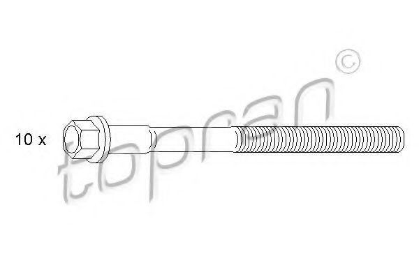 TOPRAN Bolt Kit, cylinder head 301 968 301 968 TOPRAN cylinder head bolts VW CADDY