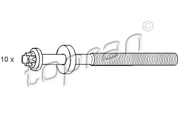 TOPRAN Topplokksbolter 500 369 Strekkbolter TOPRAN Audi 100 500 369