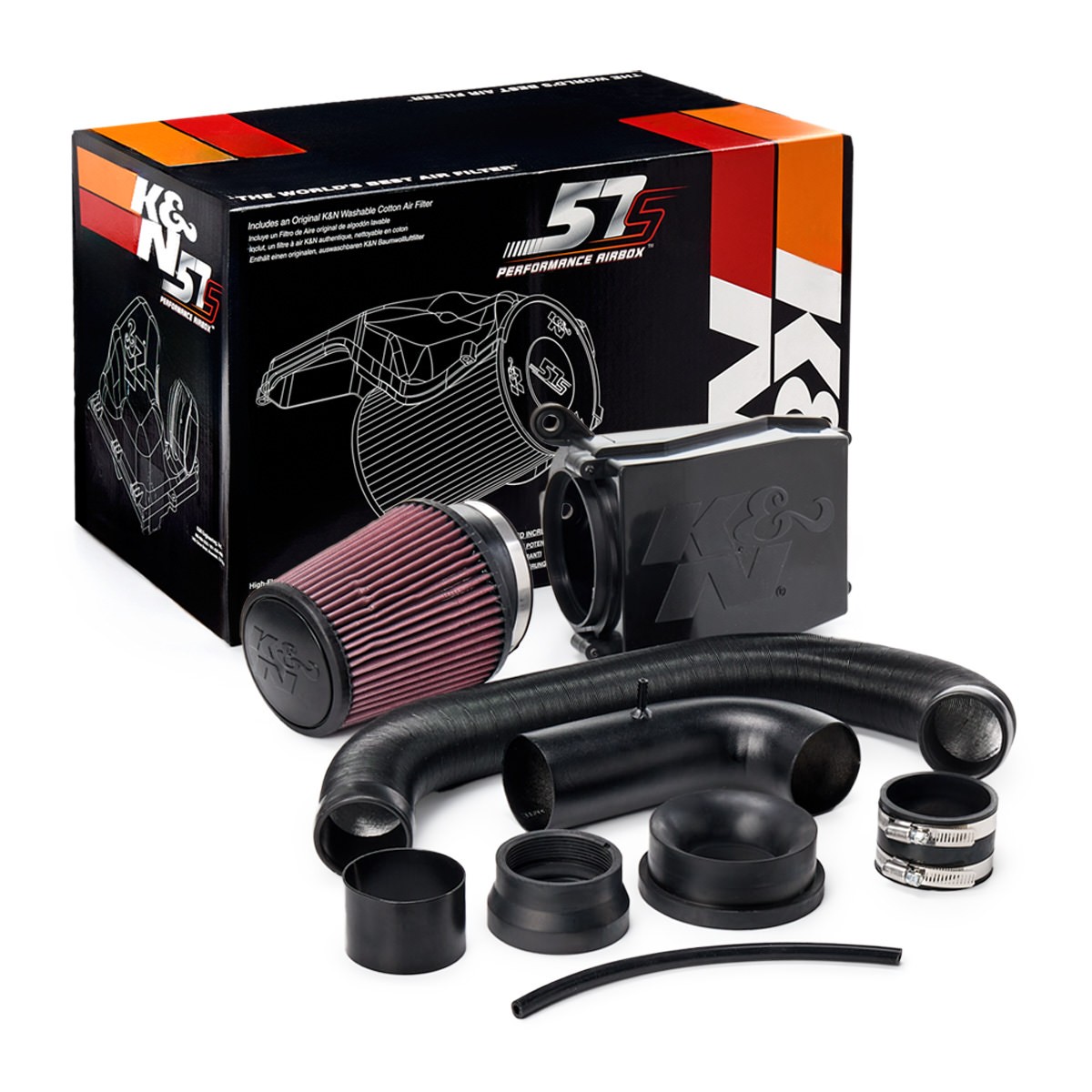 K&N Filters Sportluftfiltersystem 57S-9501 K&N Filters 57S-9501 Sportluftfilter Tiguan 5n diesel och bensin