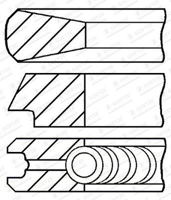 Zuigerveerset GOETZE ENGINE 08-424000-00 GOETZE ENGINE 08-424000-00: Zuigerringen Peugeot 206 2020