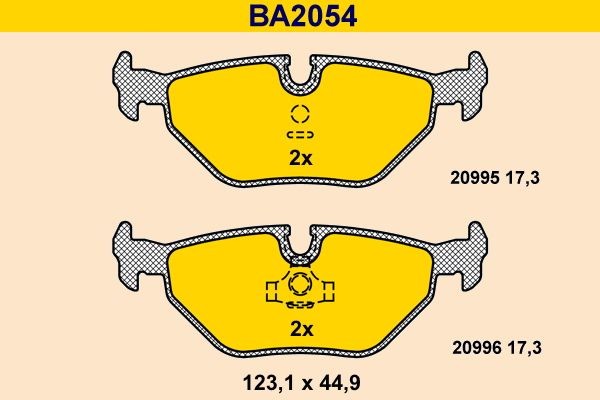 Barum Kit pastiglie freni BA2054 BA2054 costo Pastiglie dei freni ALFA ROMEO 156 Barum