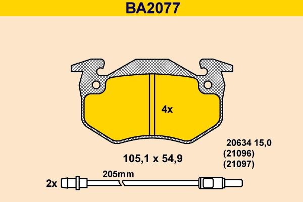 Barum Bremseklosser BA2077 BA2077 Bremseklosser RENAULT 9 Barum