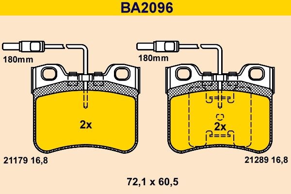 Barum Kit pastiglie freni BA2096 BA2096 costo Pastiglie dei freni ALFA ROMEO 156 Barum
