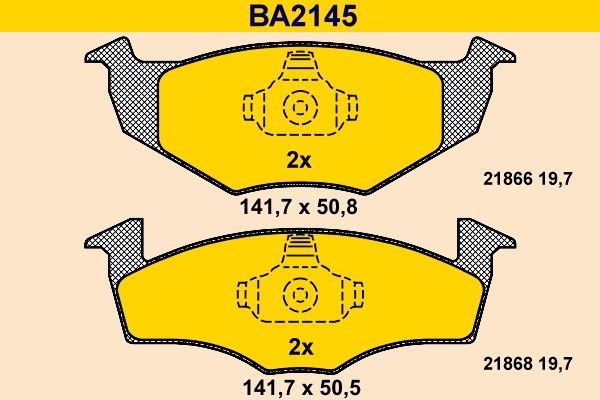 Barum Bremseklosser BA2145 Bremsebelegg Barum Mazda 121 BA2145