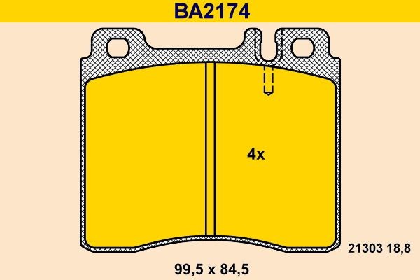 Barum Piduriklotsid BA2174 Piduriklotsid Barum Mercedes-Benz B-klass BA2174