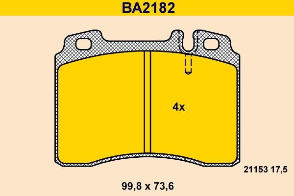 Barum Bremseklosser BA2182 Bremsebelegg Barum Daewoo LANOS BA2182