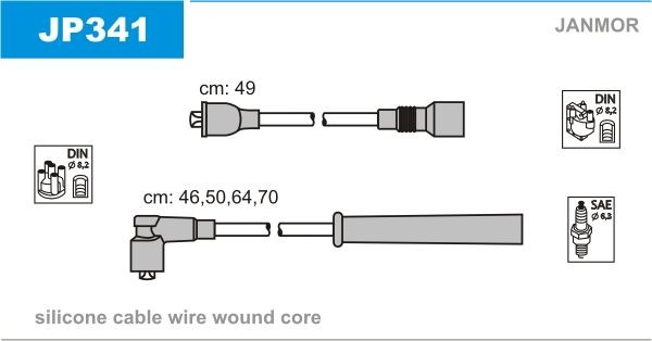 JANMOR Ignition Cable Kit JP341 JP341 JANMOR ignition leads for KIA PICANTO