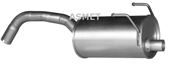 ASMET Bakre eksospotte 16.072 Bakre lyddemper ASMET Fiat CINQUECENTO 16.072