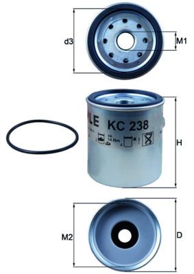 MAHLE Bränslefilter KC 238D pris Bensinfilter Chrysler PT_ KC 238D MAHLE