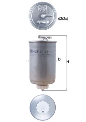 MAHLE Filtro de combustível KL 43 MAHLE KL 43 Filtro de combustível