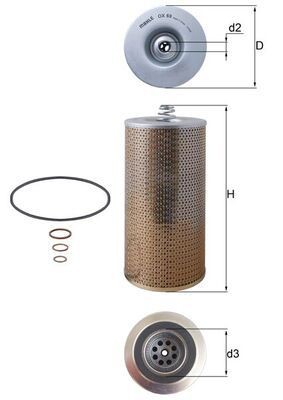 MAHLE Filtro olio OX 69D OX 69D costo Filtro olio MERCEDES-BENZ Classe C MAHLE