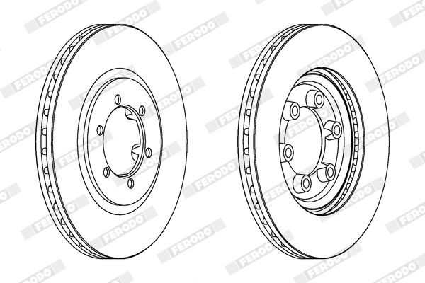 FERODO Bremsscheibe DDF1605 PREMIER DDF1605 FERODO SSANGYONG Bremsscheiben hinten und vorne