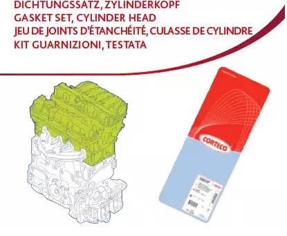 CORTECO Tihendikomplekt, silindripea 418760P CORTECO Tihendikomplekt silindripea DODGE 418760P
