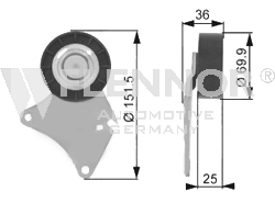 FLENNOR Polia de desvio / de guia, correia trapezoidal estriada FU22916 FLENNOR Polia de desvio CITROËN FU22916