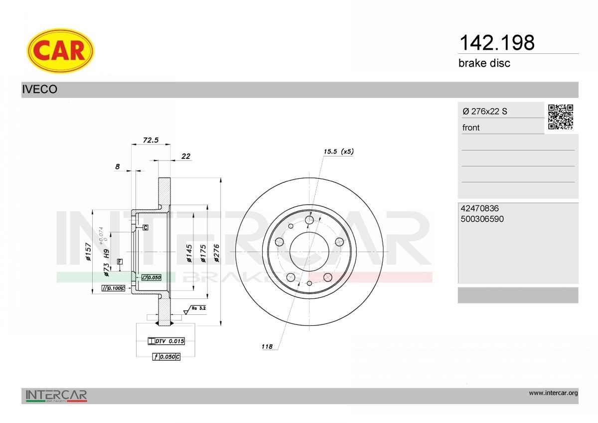 CAR Disque de frein 142.198 Disques CAR 146 142.198 pas cher