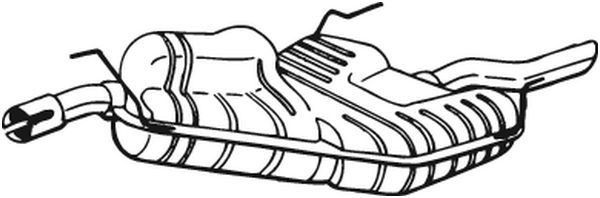 BOSAL Tłumik końcowy 215-001 Układ wydechowy Saab 9-5 Sedan: Tłumik końcowy BOSAL 215-001