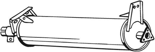 BOSAL Mittenljuddämpare 233-497 BOSAL 233-497 Mellan ljuddämpare VW T3 Skåp original