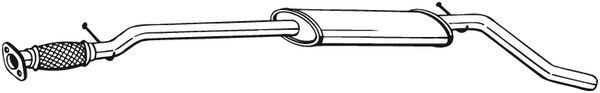 Silencieux intermédiaire BOSAL 287-455 BOSAL 287-455 Échappement intermédiaire FIAT IDEA 2010