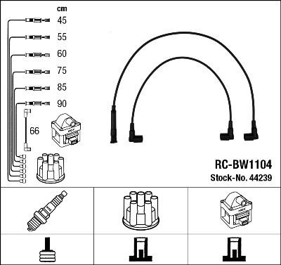 NGK Ignition Cable Kit 44239 BMW E60 Plug leads 44239 NGK