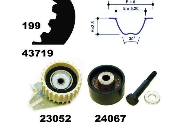 MAPCO Registerreimsett 23719 MAPCO 23719 Registerreimsett Fleetwood pris