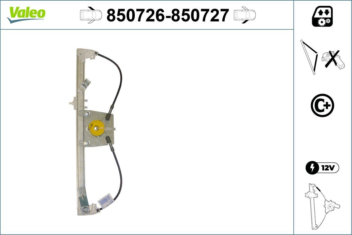 Γρύλος παραθύρου VALEO 850726 VALEO 850726: Γρύλλος παραθύρου Fiat FIORINO 2022