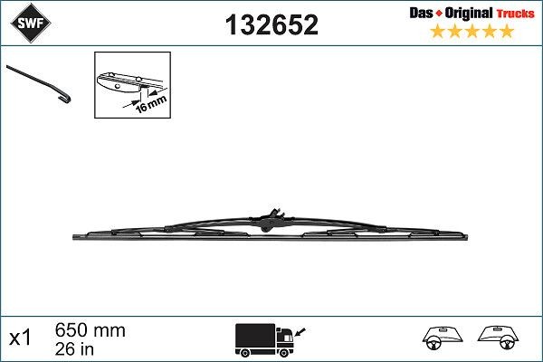 SWF Ruitenwisser 132652 Achterruitenwisser SWF X-Klasse 132652 goedkoop